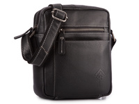 Czarna torba męska na ramię z naturalnej skóry licowej Jorey