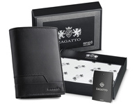ZAGATTO men's black RFID leather wallet