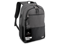 Capacious elegant city backpack with USB port black-grey Zagatto