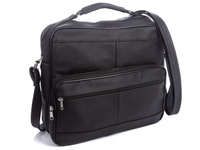 Men's leather bag for work large black A4 SERGEJ