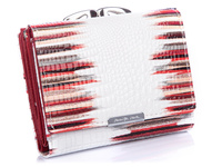 Jennifer Jones Women's white and red medium lacquered wallet