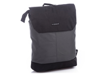Black and grey A4 flap backpack in vintage style by J Jones