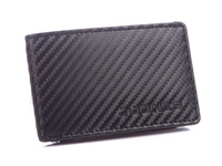 Men's small black wallet with RFID carbon pattern J Jones