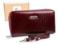 Women's wallet with shoulder strap burgundy Jennifer Jones