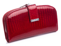 Large red women's lacquered wallet by Jennifer Jones