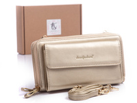 Large women's wallet with phone pocket gold Jennifer Jones
