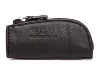Leather key case oblong black WILD