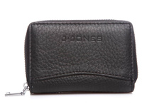 J Jones leather accordion card case black
