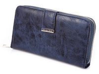 Large women's navy blue ecological leather wallet by Jennifer Jones