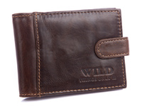 Men's leather card case dark brown WILD Thing's Only