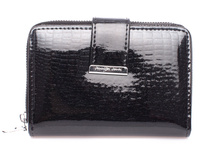 Jennifer Jones women's black brocade lacquered wallet
