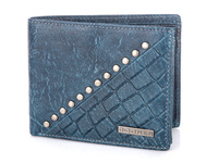 Large blue RFID men's leather wallet by J Jones