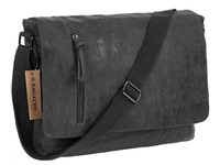 Large men's A4 flap shoulder bag black ZAGATTO