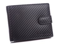 Horizontal men's snap wallet carbon pattern J JONES RFID