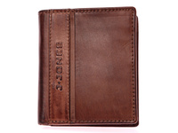 Brown men's vertical wallet natural leather J Jones