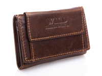 Men's small leather wallet dark brown WILD Thing's Only