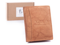 Beige vertical men's wallet sorzany trifold WILDk
