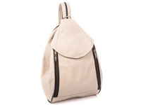 Women's urban leather backpack light beige SERGEJ