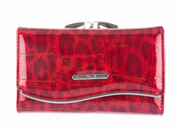 Jennifer Jones Women's lacquered wallet with tinsel red with cents