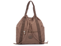 Bag Street Lightweight fabric backpack and bag 2-in-1 brown