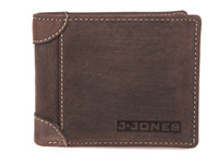 Men's vintage style leather wallet brown J Jones