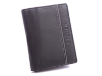 Men's vertical leather wallet with grey RFID strap J Jones