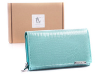 Large Light Turquoise Women's Lacquered Wallet by Jennifer Jones