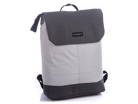 Grey A4 flap backpack in vintage style by J Jones