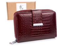 Cherry red medium women's RFID lacquered wallet by Jennifer Jones