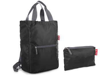 Amber Armory Black collapsible shopping bag-backpack