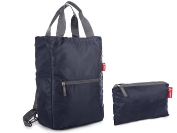 Bag Street Backpack-bag folds into a small pouch navy blue