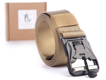 Beige parcian trouser belt with magnetic buckle RANGER