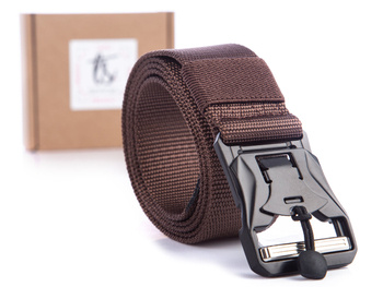 Brown parcian trouser belt with magnetic buckle RANGER