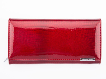 Jennifer Jones Large red women's lacquered wallet