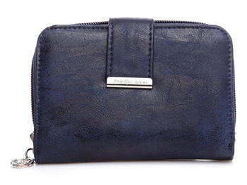 Jennifer Jones women's navy blue soft eco leather wallet