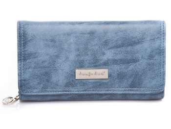 Large blue Jennifer Jones women's ecological leather wallet