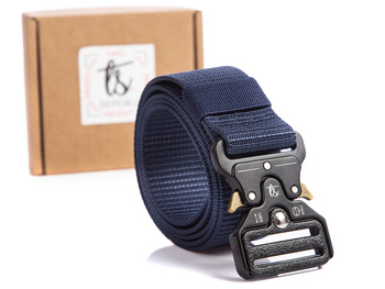 Men's navy blue tactical belt for pants parcian SERGEJ