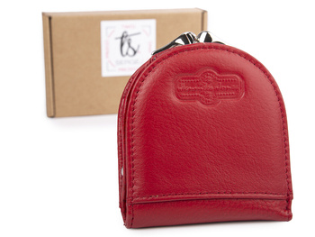 Women's coin purse horseshoe red leather Jennifer Jones