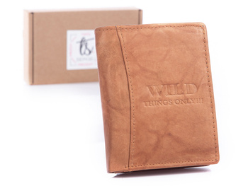 Beige vertikale Herrenbrieftasche sorzany trifold WILDk