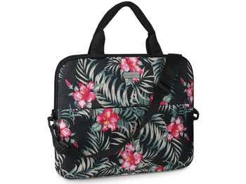 Damen Laptop-Tasche schwarz mit Blumen 15,6" Zoll Zagatto