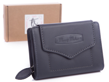 Money Maker Damen Portemonnaie aus weichem navyblauem Leder