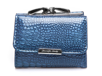 Jennifer Jones Small blue lacquered women's wallet