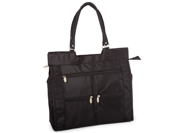 Czarna torba materiałowa Bellugio na zakupy składana