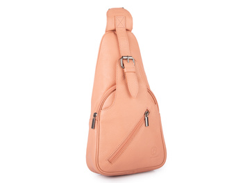 Skórzany plecak damski na jedno ramię w kolorze morelowym Bellugio