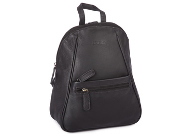 Skórzany średni plecak miejski damski w kolorze czarnym