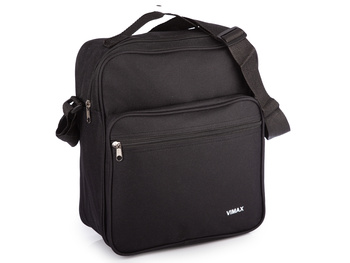 Czarna materiałowa torba męska na ramię do pracy na dokumenty A4