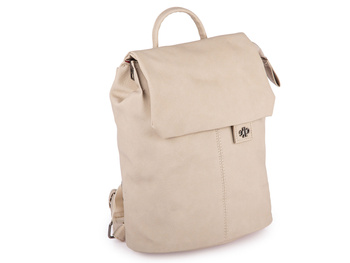 Beżowy plecak damski z klapką miejski elegancki Jennifer Jones