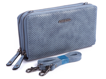 Women's double envelope wallet blue Jennifer Jones