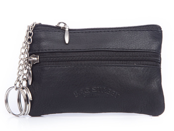 Bag Street leather soft leather key case black