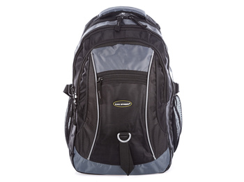 Bag Street School backpack with three compartments black with grey